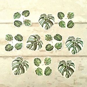 10pc Leaf Palm Frond Sticker Bundle Set Green Leaves Crafts Scrapbooking NEW